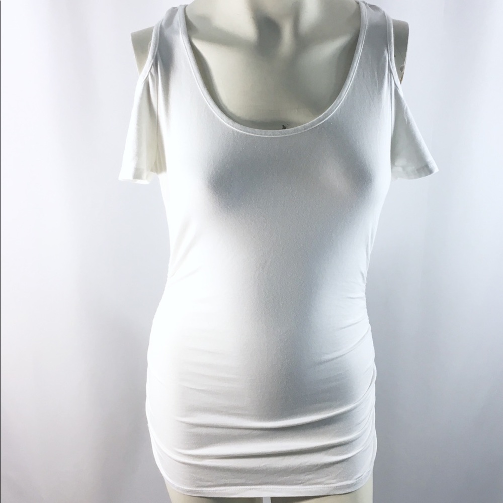 Boston Proper cold shoulder scoop neck top